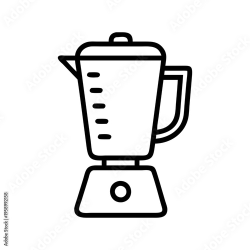 Minimalist blender line icon vector, electric kitchen mixer for smoothies and shakes, modern household appliance symbol for cooking and food prep
