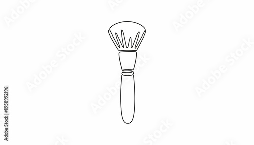 Makeup Brush Outline Icon - Simple Vector Illustration