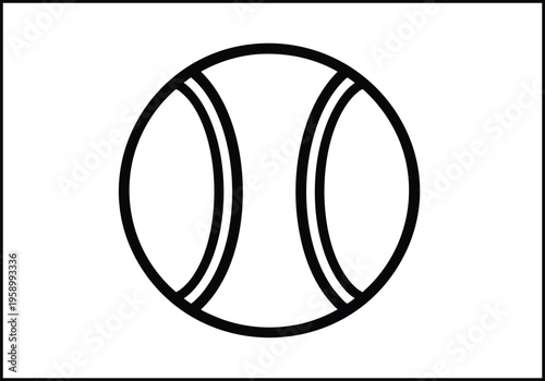 Simple black outline of a tennis ball illustration