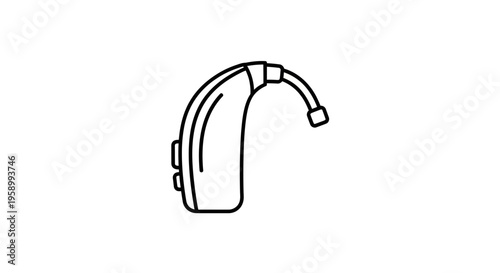 Hearing Aid Icon: Modern Technology for Hearing Loss Aid and Sound Amplification