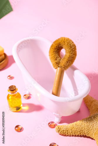 Small bathtub, massage brus...