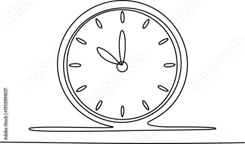A simple line drawing of an analog clock