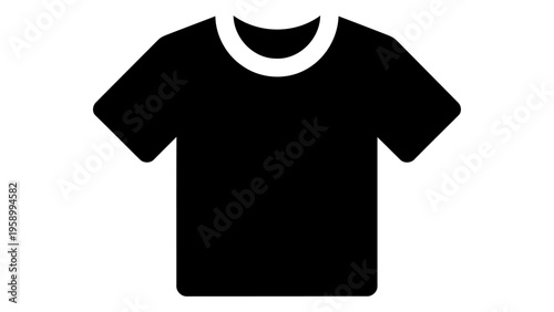 Black sports t shirt icon on white background, graphic representation