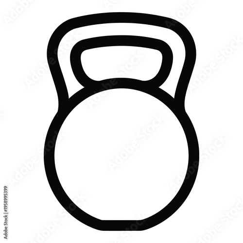 Simple line icon of a kettlebell for fitness and exercise routines icon