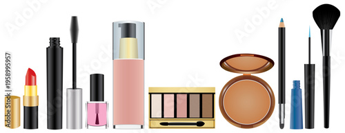 makeup brushes and powder