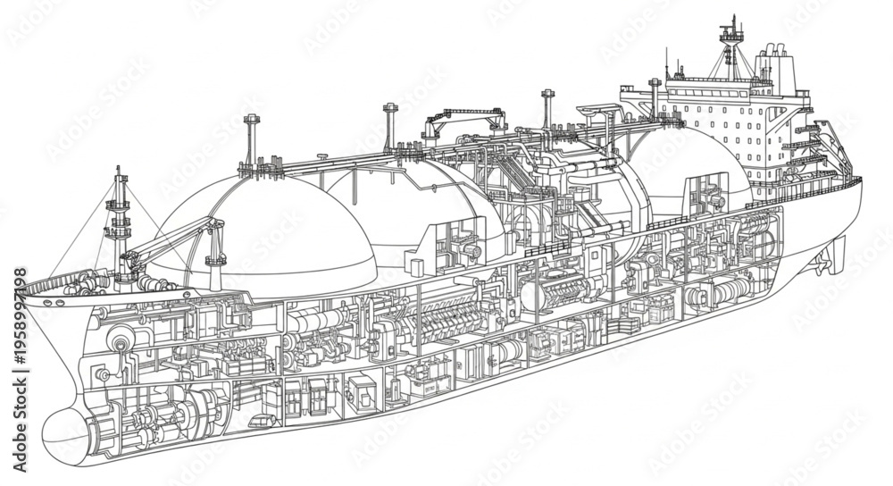 Fototapeta premium Detail LNG ship