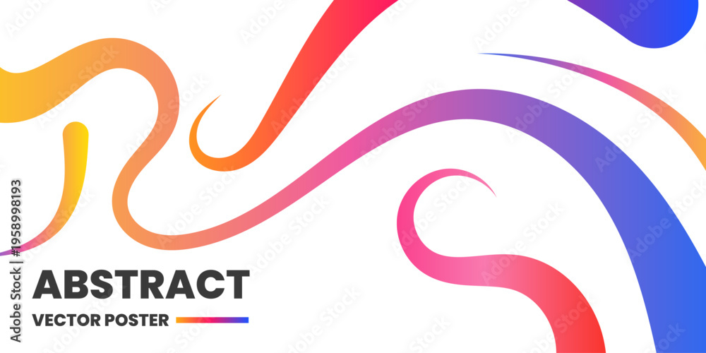 Fototapeta premium Abstract background with colorful flowing liquid shapes, dynamic gradient waves for modern design