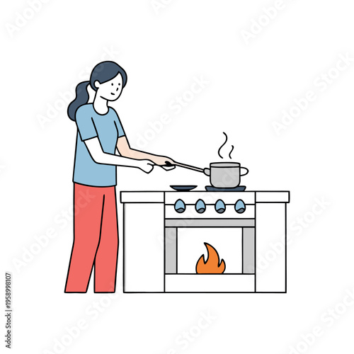 Turned off the gas stove before leaving the home  