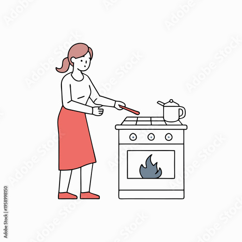 Turned off the gas stove before leaving the home  