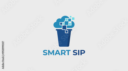 The Smart Sip logo symbolizes innovation and modernity, ideal for a beverage or technology brand focused on smart drinking solutions and convenience for today's consumers.