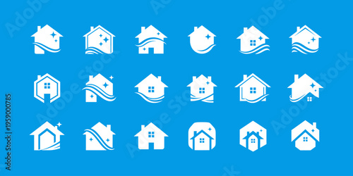 Modern home logo collection with sleek designs, perfect for real estate, interior, and property branding