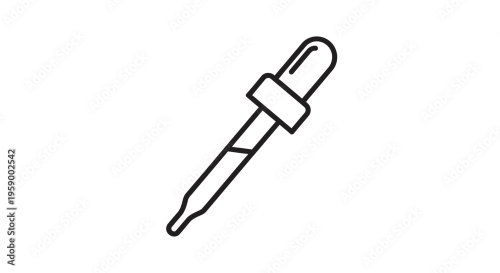 Fototapeta premium Dropper with Liquid Icon, Science and Medicine Symbol, Laboratory Equipment