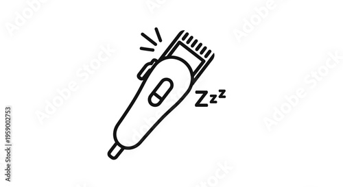Electric Hair Clipper Icon Sleeping, Low Battery or Off Mode