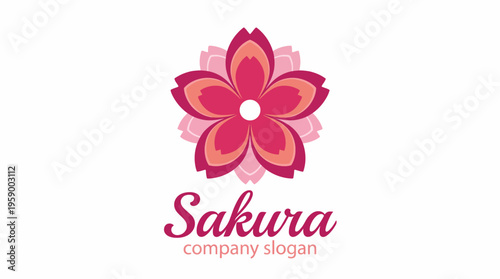 This exquisite logo features a blossoming sakura flower, symbolizing beauty and renewal, perfect for brands focused on nature, beauty, and Asian heritage.