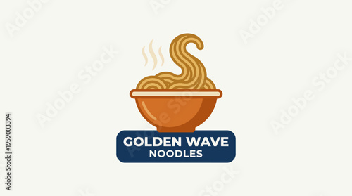 An inviting bowl of golden noodles with swirling steam rising, indicating warmth and comfort. Ideal for food-related branding or culinary uses.
