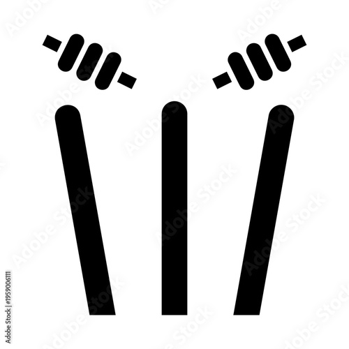 Bails flying off stumps