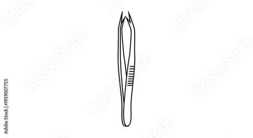 Close-up illustration of fine-tipped tweezers, a precision tool for grooming and crafting