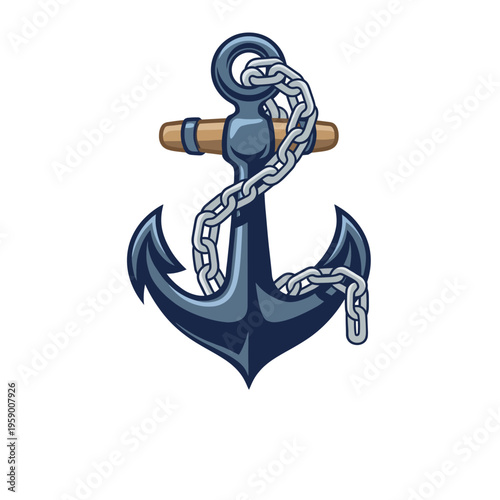 A strong and sturdy anchor illustration representing the maritime industry, evoking feelings of stability and reliability while adding character to branding.