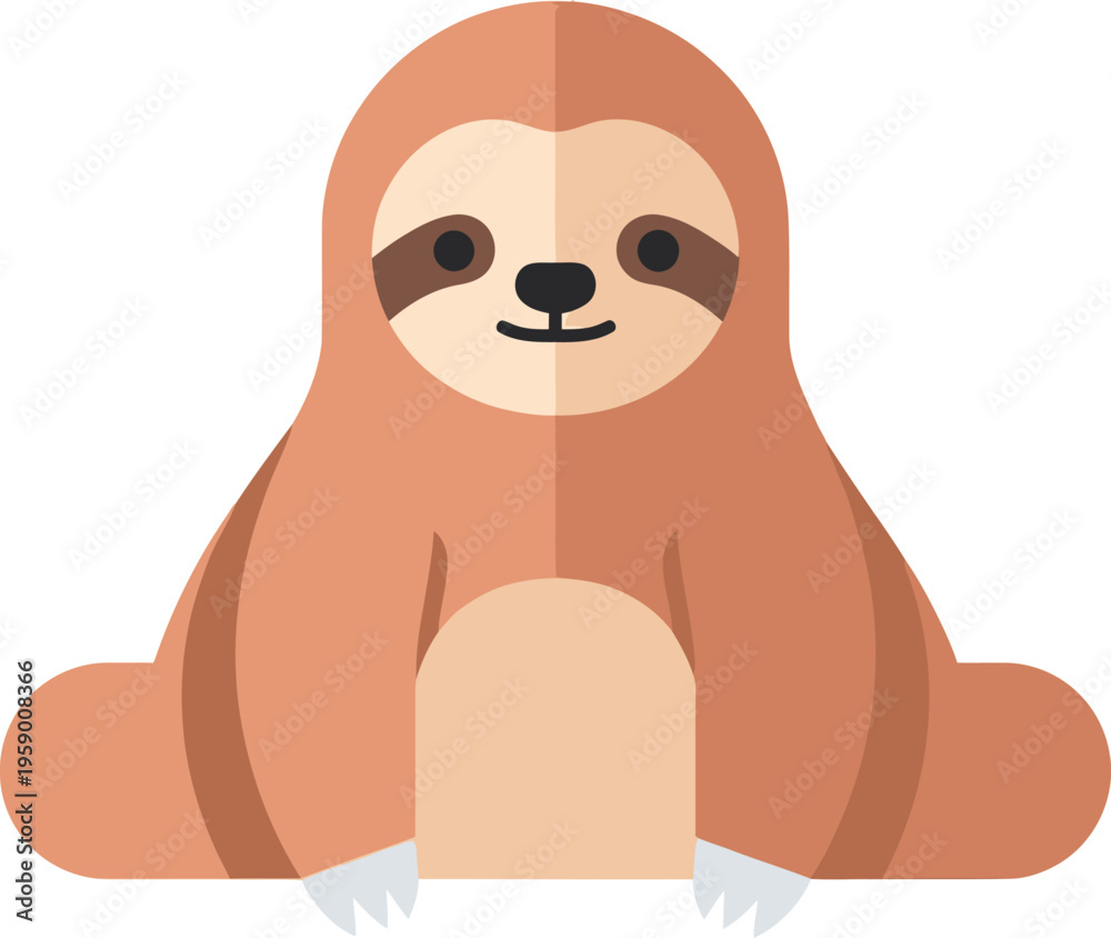 Fototapeta premium A cute sloth sits calmly in a relaxed pose indoors.