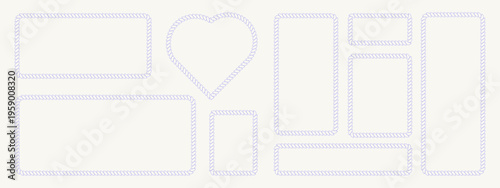 Set of rope frames in different shapes