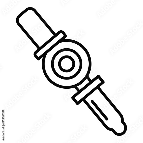 Black and white illustration of a revolver pistol gun weapon  isolated on white background icon