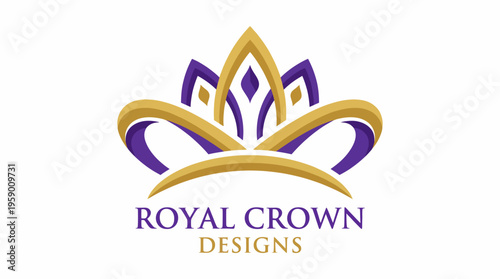 This elegant logo features a majestic crown, symbolizing royalty and excellence, making it perfect for a business focused on high-end design and luxury branding.