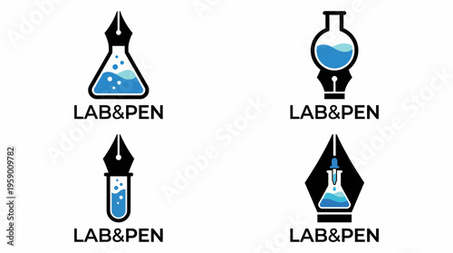 An imaginative blend of laboratory and pen illustrations, showcasing the merging of science and creativity, perfect for innovative education and research themes.
