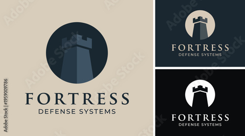The logo depicts a strong and sturdy tower symbolizing security and defense, reflecting the principles of safety and resilience within a sleek, modern design.