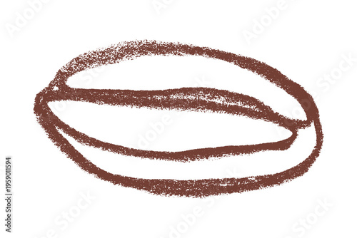 Hand drawn fresh roasted coffee bean Arabica robusta seed doodle Single element for print, web, design, decor