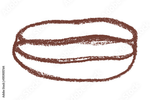 Hand drawn fresh roasted coffee bean Arabica robusta seed doodle Single element for print, web, design, decor