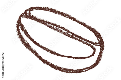 Hand drawn fresh roasted coffee bean Arabica robusta seed doodle Single element for print, web, design, decor