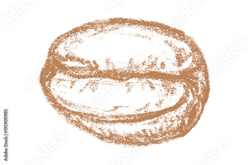 Hand drawn fresh roasted coffee bean Arabica robusta seed doodle Single element for print, web, design, decor
