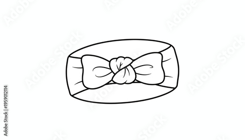 Baby Headband with Bow Knot, Newborn Girl Hair Accessory, Cute Infant Fashion, White Line Art