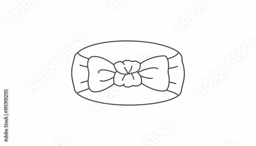Baby Headband with Bow, Cute Accessory for Newborns and Toddlers, Simple Line Art Icon