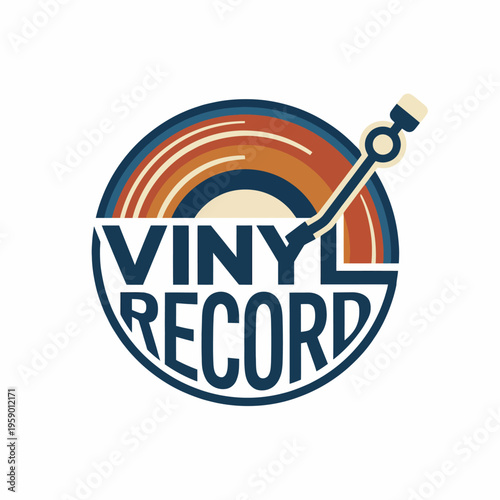 A vibrant logo that captures the essence of vinyl records with rich colors and a classic turntable, appealing to music lovers and collectors with a nostalgic flair.