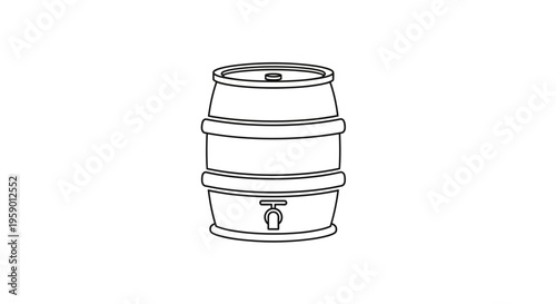 Beer Keg Icon Outline Vector Illustration