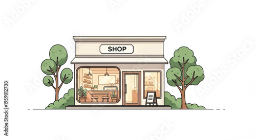 Illustration of a small shop front 1.