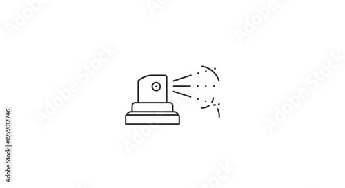 Spray bottle icon, aerosol can symbol, mist spray, clean, hygiene, beauty, cosmetic product, simple line art