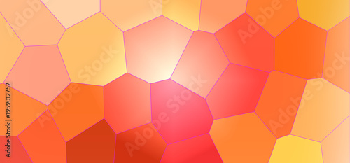 Billede på lærred vibrant overlapping geometric shapes with warm gradient glow abstract background