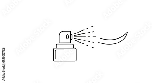 Spray bottle spraying liquid, aerosol can, fine mist, abstract motion