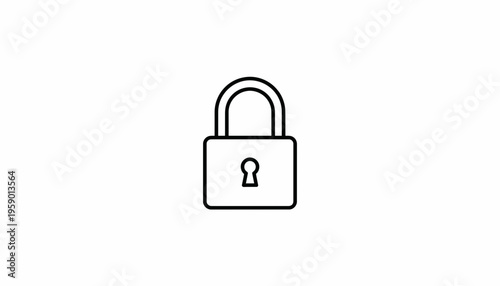 Simple Padlock Icon, Security Symbol, Protection Concept, Privacy, Lock Graphic