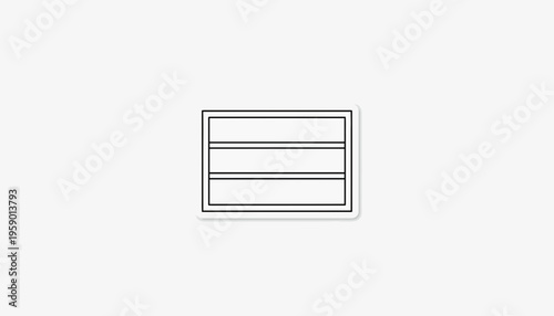 Simple Three Tier Shelf Unit Outline, Minimalist Design, Storage Concept