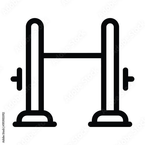 Simple black icon of a hurdle for sports and obstacles  athletic equipment symbol icon