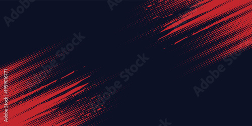 Black and red abstract grunge background with halftone style modern arts sport background abstract