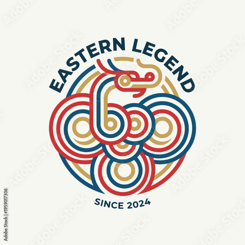 A vibrant logo featuring a stylized dragon, representing wisdom and intrigue, perfect for cultural or fantasy-focused brands.