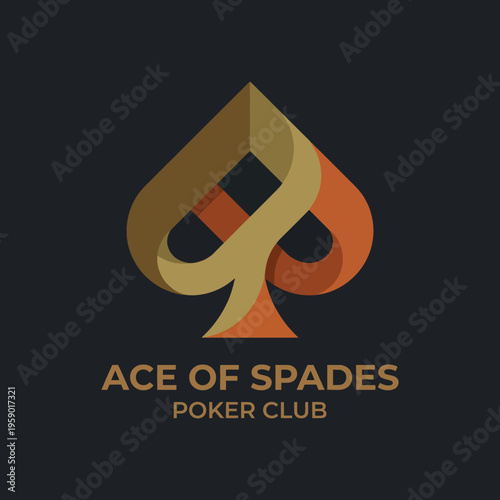 A sleek logo featuring the Ace of Spades symbol, representing sophistication and excitement, ideal for poker clubs or gaming establishments.