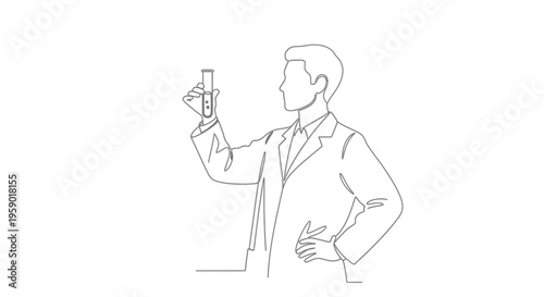 Scientist holding test tube with liquid, laboratory research, scientific discovery, medical science