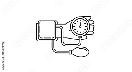 Blood Pressure Measurement Icon: Medical Device for Health Check