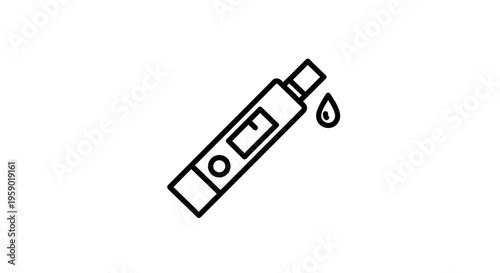 Digital Blood Glucose Meter Icon with Blood Drop, Diabetes Test Kit Symbol