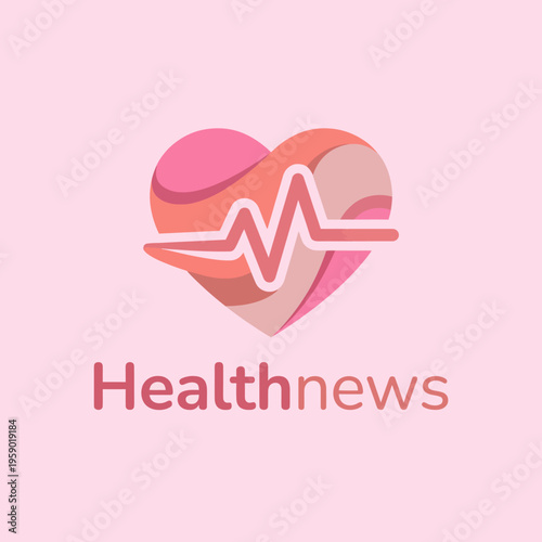 This logo symbolizes health and wellness, combining a heart and ECG line, perfect for a news outlet focused on health reporting and community well-being.